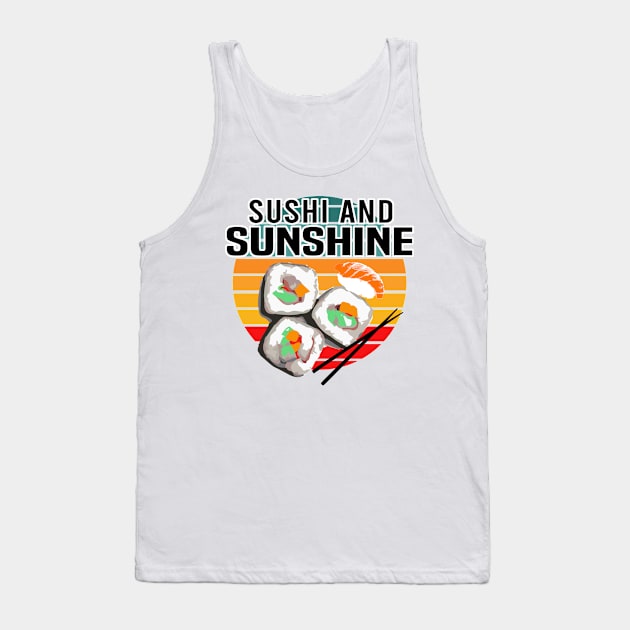 Sushi and Sunshine Retro Vintage Sunset - Cool Summer Tank Top by dnlribeiro88